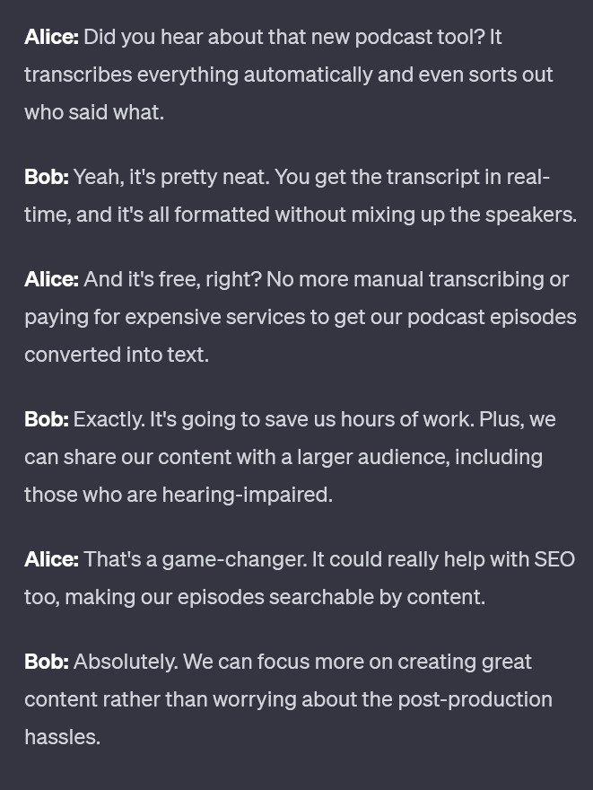 podcast-transcription-free-automatic podcast transcriptions automatically done via AI for free